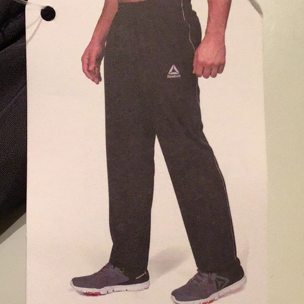Reebok Men’s Unlined Track Pants Black or Gray